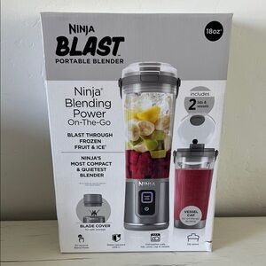 Ninja Blast Portable Blender Silver BPA Free Leakproof NIB